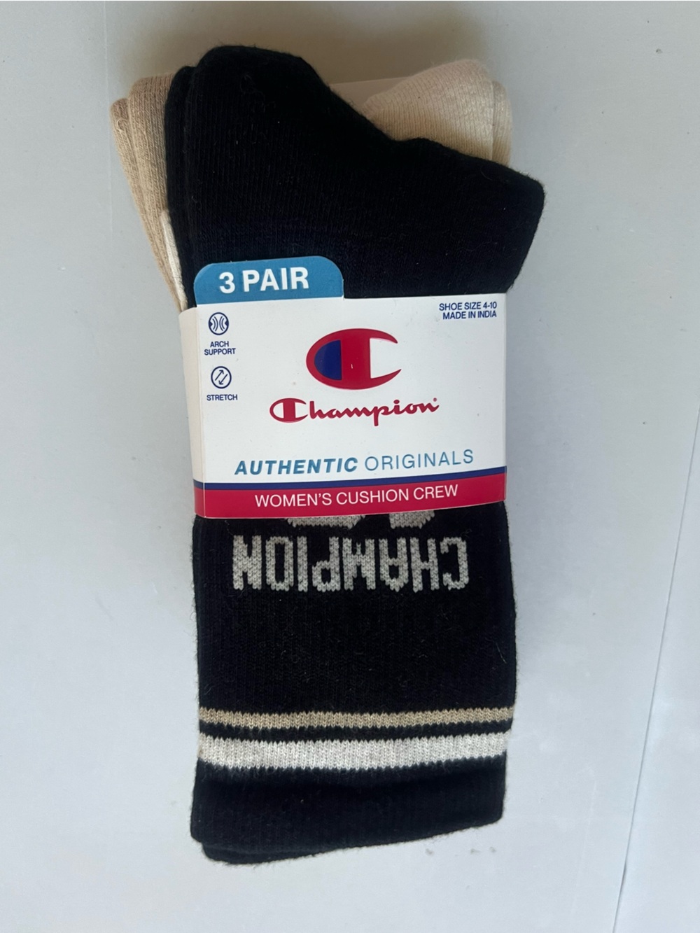 Champion Womens Cushion Crew Socks 3 Pair